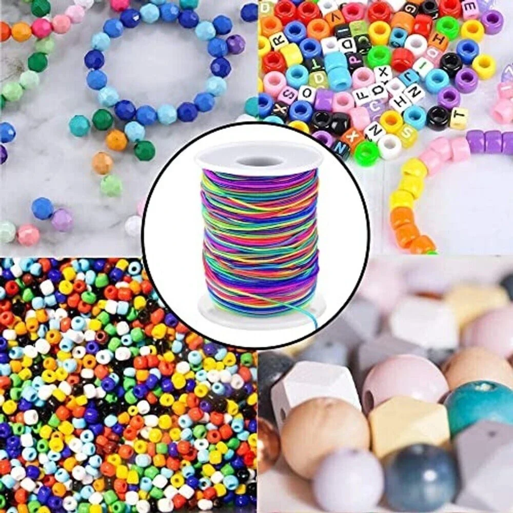 Elastic String for Bracelets, 1mm x 330 Feet Sturdy Rainbow